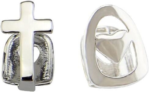 2 Pcs Iced Out Teeth Grillz for Hip Hop Grills for Your Teeth Top and Bottom, Rapper Costume Cosplay Teeth Jewelry and Accessories - for Parties Raves Discos Clubs Halloween in Saudi Arabia
