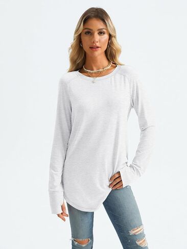 AUTOMET Womens Long Sleeve Shirts Crew Neck Casual Tshirts Fall Fashion Tops Loose Fit Lightweight Y2k Outfits Clothes in Saudi Arabia