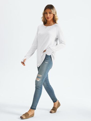 AUTOMET Womens Long Sleeve Shirts Crew Neck Casual Tshirts Fall Fashion Tops Loose Fit Lightweight Y2k Outfits Clothes in Saudi Arabia