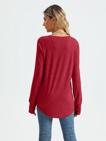 AUTOMET Womens Long Sleeve Shirts Crew Neck Casual Tshirts Fall Fashion Tops Loose Fit Lightweight Y2k Outfits Clothes in Saudi Arabia