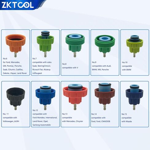 ZKTOOL 18PC Cooling System Pressure Tester Kit, Radiator Pump Pressure Tester Kit with Hand Pump, Radiator Adapters, Universal for Various Vehicle Models in Saudi Arabia