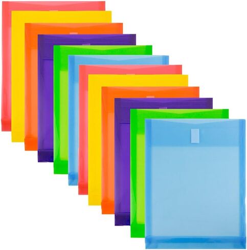 مظاريف توسيع بلاستيكية من JAM PAPER مع إغلاق بخطاف وحلقة - نهاية مفتوحة للحروف - 9 3/4 × 11 3/4 مع توسيع 1 بوصة - أخضر ليموني - 12/عبوة in Saudi Arabia