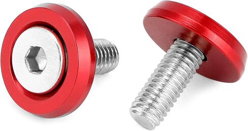QWORK Red Aluminum Alloy Fender Washer and Stainless Steel Bolt Set - M6x20MM 20-Piece- CNC Billet Anodized Finish Ideal for Vehicles’ Fenders, Bumpers, and Engine Bay in Saudi Arabia