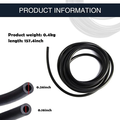 12 PCS Car Windshield Washer Hose, 13.12Ft Rubber Connected Water Pump Nozzle with Y/I/T Connector Hose, Universal Car Replacement Cleaning Accessory, Suitable for Most Car Models (Black) in Saudi Arabia