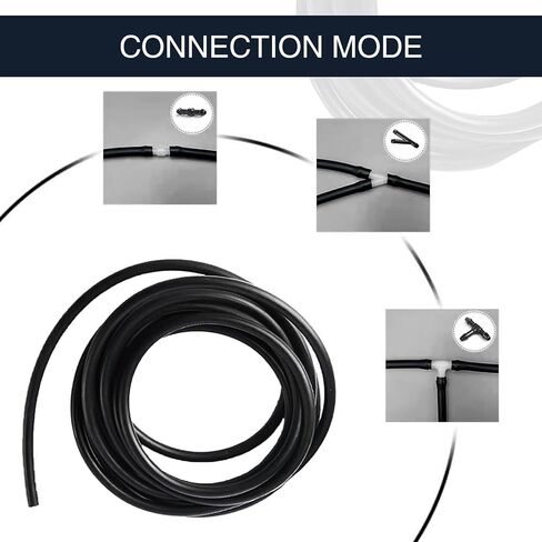 12 PCS Car Windshield Washer Hose, 13.12Ft Rubber Connected Water Pump Nozzle with Y/I/T Connector Hose, Universal Car Replacement Cleaning Accessory, Suitable for Most Car Models (Black) in Saudi Arabia