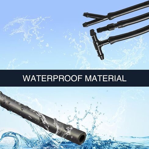 12 PCS Car Windshield Washer Hose, 13.12Ft Rubber Connected Water Pump Nozzle with Y/I/T Connector Hose, Universal Car Replacement Cleaning Accessory, Suitable for Most Car Models (Black) in Saudi Arabia