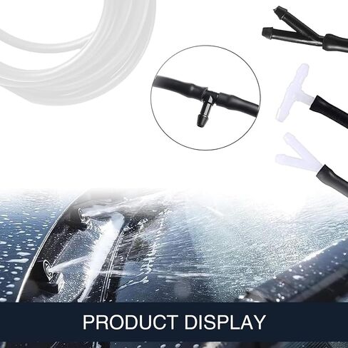 12 PCS Car Windshield Washer Hose, 13.12Ft Rubber Connected Water Pump Nozzle with Y/I/T Connector Hose, Universal Car Replacement Cleaning Accessory, Suitable for Most Car Models (Black) in Saudi Arabia
