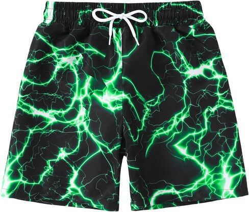 Milumia Boy's Lightning Print Drawstring Waist Straight Leg Swims Trunks Beach Bathing Shorts in Saudi Arabia