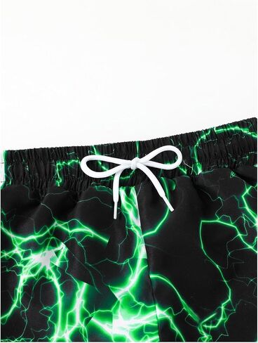 Milumia Boy's Lightning Print Drawstring Waist Straight Leg Swims Trunks Beach Bathing Shorts in Saudi Arabia