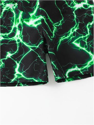 Milumia Boy's Lightning Print Drawstring Waist Straight Leg Swims Trunks Beach Bathing Shorts in Saudi Arabia