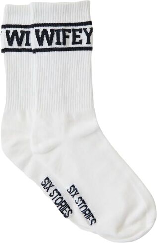 Wifey Socks for the Stylish Newlywed Chic | Soft, Comfy, Honeymoon Essential | Unique Gift for Wives on Anniversary, Birthday, Wedding | White with Black Text in Saudi Arabia