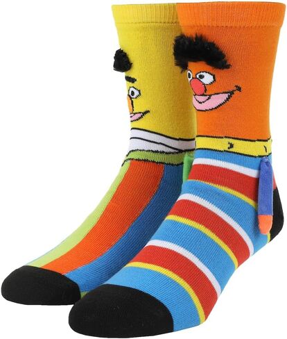 جوارب Sesame Street Bert & Ernie النسائية الكاجوال بأذرع ثلاثية الأبعاد وأيدي مغناطيسية in Saudi Arabia