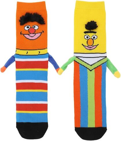 جوارب Sesame Street Bert & Ernie النسائية الكاجوال بأذرع ثلاثية الأبعاد وأيدي مغناطيسية in Saudi Arabia
