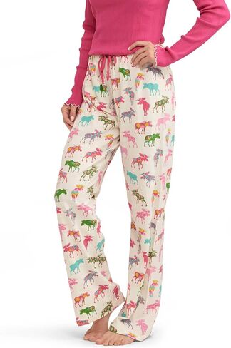 Hatley Little Blue House Women's Jersey Pajama Pants, Patterned Moose, X-Large in Saudi Arabia