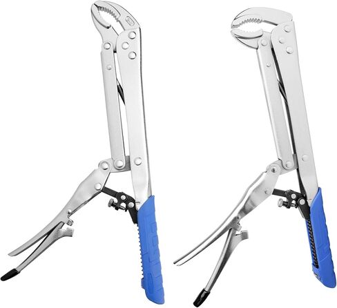 Extended Pliers Sets 12", Auto-adjustable Long Reach Locking Nose Pliers with Non-Slip Handles, (45 Degree Corner And 90 Degree Corner), 2pcs in Saudi Arabia