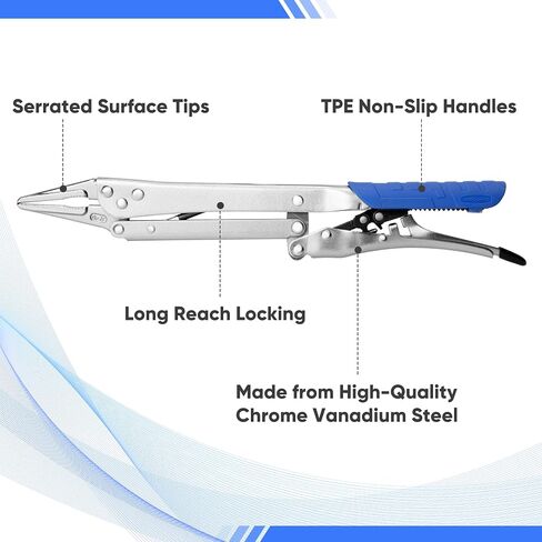 Extended Pliers Sets 12", Auto-adjustable Long Reach Locking Nose Pliers with Non-Slip Handles, (45 Degree Corner And 90 Degree Corner), 2pcs in Saudi Arabia
