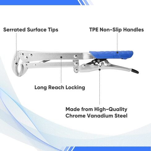 Extended Pliers Sets 12", Auto-adjustable Long Reach Locking Nose Pliers with Non-Slip Handles, (45 Degree Corner And 90 Degree Corner), 2pcs in Saudi Arabia