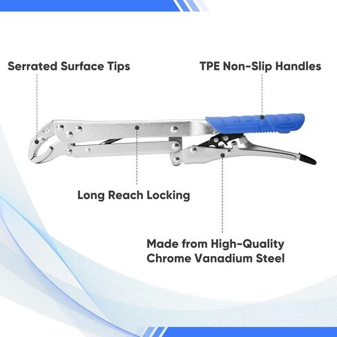 Extended Pliers Sets 12", Auto-adjustable Long Reach Locking Nose Pliers with Non-Slip Handles, (45 Degree Corner And 90 Degree Corner), 2pcs in Saudi Arabia