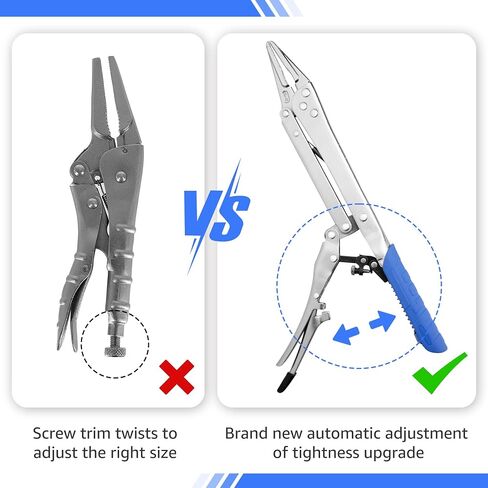 Extended Pliers Sets 12", Auto-adjustable Long Reach Locking Nose Pliers with Non-Slip Handles, (45 Degree Corner And 90 Degree Corner), 2pcs in Saudi Arabia