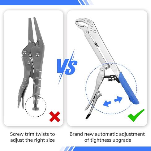 Extended Pliers Sets 12", Auto-adjustable Long Reach Locking Nose Pliers with Non-Slip Handles, (45 Degree Corner And 90 Degree Corner), 2pcs in Saudi Arabia