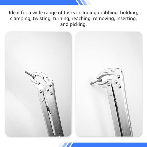 Extended Pliers Sets 12", Auto-adjustable Long Reach Locking Nose Pliers with Non-Slip Handles, (45 Degree Corner And 90 Degree Corner), 2pcs in Saudi Arabia