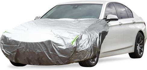 Front Half Car Cover Waterproof 220x160cm Outdoor Half Cover for Car 210D Silver Tone in Saudi Arabia