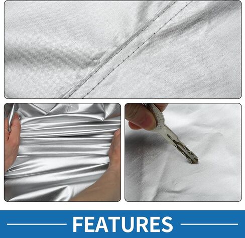 Front Half Car Cover Waterproof 220x160cm Outdoor Half Cover for Car 210D Silver Tone in Saudi Arabia