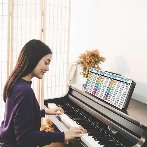 ملصق iVIDEOSONGS لأوتار البيانو (24 بوصة × 36 بوصة) و3 مخططات للأوتار والمقاييس والأوضاع (8.5 بوصة × 11 بوصة) • مخططات جدارية موسيقية للمعلمين والطلاب • تتضمن 150 برنامجًا تعليميًا مجانيًا للموسيقى in Kuwait