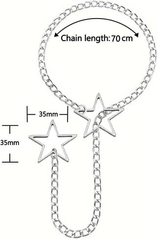 القلب O-حلقة زلة سلسلة قلادة الشرير القوطية ستار معلقة الكوبية قلادة قابل للتعديل الوهق Y-قلادة للنساء in Kuwait