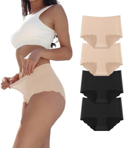 Seamless Underwear for Women No Show Panties High Waist Hipster Invisible Soft Moisture Wicking Ladie Underwear Pack in Saudi Arabia