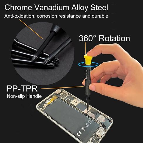18PCS Mini Precision Screwdriver Set With Case, Lengnoyp Magnetic Small Flathead Phillips Pentalobe Torx Star Screwdriver Set Kit and Tweezers for Repairing Computer Eyeglass Phone Watch in Saudi Arabia