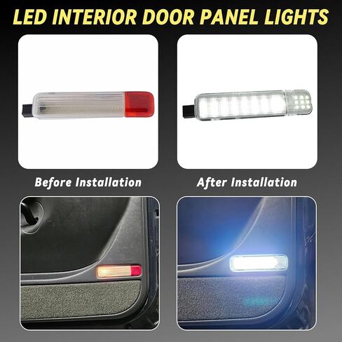 LED Door Interior Lights Door Panel Courtesy Warning Light Lamp Kit Compatible with Silverado/Sierra C/K 1500 2500 3500 Avalanche Yukon Suburban Cadillac Hum-mer H2 Tahoe (Red and White, 2pcs) in Saudi Arabia
