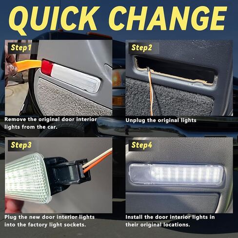 LED Door Interior Lights Door Panel Courtesy Warning Light Lamp Kit Compatible with Silverado/Sierra C/K 1500 2500 3500 Avalanche Yukon Suburban Cadillac Hum-mer H2 Tahoe (Red and White, 2pcs) in Saudi Arabia
