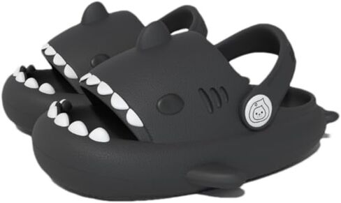allgala Shark Slides Slippers with Backtrap Non-Slip Novelty Open Toe Sandals for Boys Girl Indoor & Outdoor Comfy Cushioned Thick Sole Cute Cartoon Shower Cloud Slippers Beach Pool Shoes in Kuwait