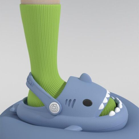 allgala Shark Slides Slippers with Backtrap Non-Slip Novelty Open Toe Sandals for Boys Girl Indoor & Outdoor Comfy Cushioned Thick Sole Cute Cartoon Shower Cloud Slippers Beach Pool Shoes in Kuwait