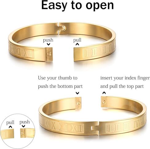 SAILIMUE Gold Bracelets for Men Women - Stainless Steel Roman Numeral Bangle Bracelet Silver Adjustable Cuff Bracelet Mens Twisted Cable Bracelet 3Pcs Luxury Bracelets Jewelry Gifts… in Saudi Arabia