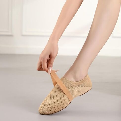 Women's Jazz Shoes Slip-on Fabric Professional Teacher Trainning Beginner Ballroom Dance Practice Shoes Dance Slippers,Model SS-PDLL in Saudi Arabia