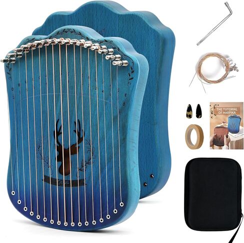 Lyre Harp, 19 Metal Strings Maple Saddle Mahogany Body Lyra Harp with Bag key included in Saudi Arabia