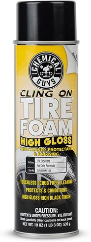 Chemical Guys TVDSPRAY103 Cling On Tire Foam High Gloss 3 in 1 Cleaner, Protectant, & Dressing, Works on Cars, Trucks, SUVs, Motorcycles, RVs & More, 16 fl oz in Kuwait