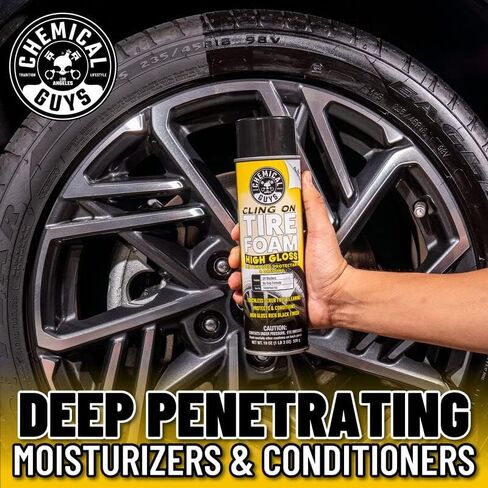 Chemical Guys TVDSPRAY103 Cling On Tire Foam High Gloss 3 in 1 Cleaner, Protectant, & Dressing, Works on Cars, Trucks, SUVs, Motorcycles, RVs & More, 16 fl oz in Kuwait