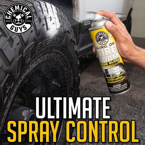 Chemical Guys TVDSPRAY103 Cling On Tire Foam High Gloss 3 in 1 Cleaner, Protectant, & Dressing, Works on Cars, Trucks, SUVs, Motorcycles, RVs & More, 16 fl oz in Kuwait