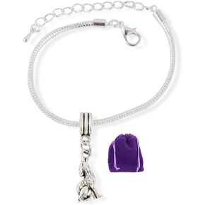 Wolf Bracelet | Howling Wolf Stainless Steel Snake Chain Charm Bracelet