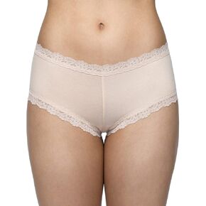 hanky panky Women's Rolled Organic Cotton Boyshort with Lace