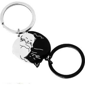 JANEMO Keychain for Women,Key Chains for Car Keys Women,Couples Gifts, Cute Car Keychain for Wallet Backpack bag Charm,Couples Keychains for Cat Lover