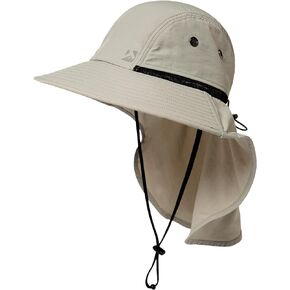 TOP-EX Oversized XL XXL Mens Sun Hat Big Head Neck Flap Shade Waterproof UPF50+ Wide Brim Hat Fishing Safari