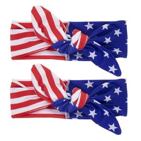 American Flag Bandana - 2Pcs American Flag Headband Red White and Blue USA Bandana 4th of July Accessories Patriotic Hair Accessories for Men & Women Labor Day Patriot Independence Day