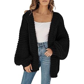 Remikstyt Womens Chunky Cardigan Cable Knit Oversized Open Front Cardigan Sweaters