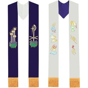 BLESSUME Purple & White Reversible Stole