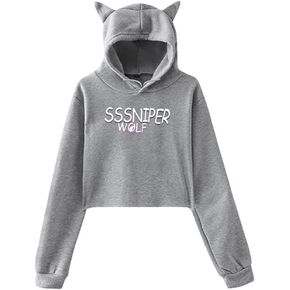 NUOLIANG Tiyole Sssniperwolf Girls Cat Ear Hoodie Youth Fashionable Sweater Women's Sweatshirt Fashion Hoodies