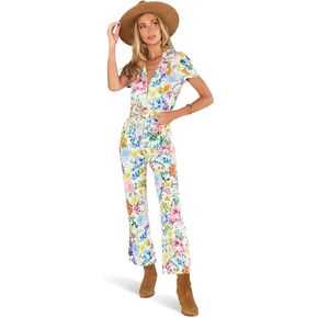 Show Me Your Mumu womens Jacksonville Short Sleeve Crop JumpsuitJumpsuit
